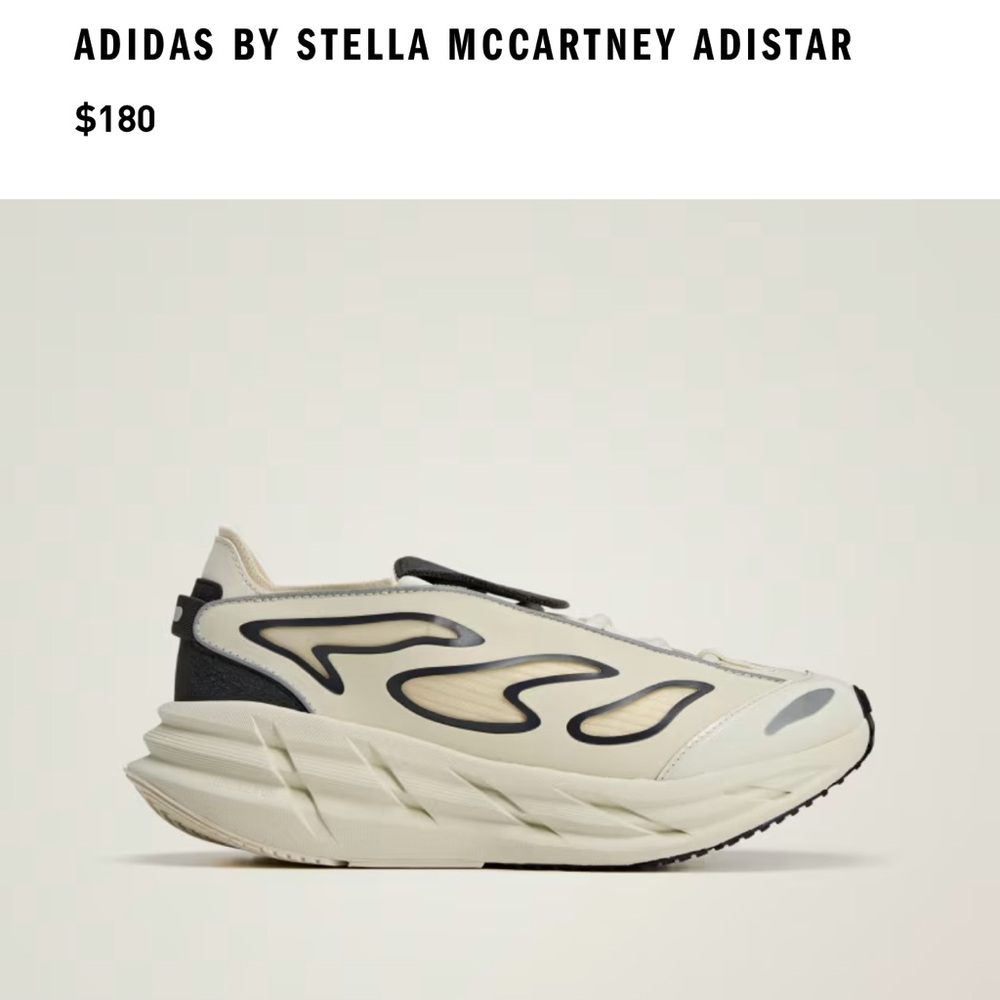 Adidas by Stella McCartney Adistar Cream and Black Shoes New Size 9.